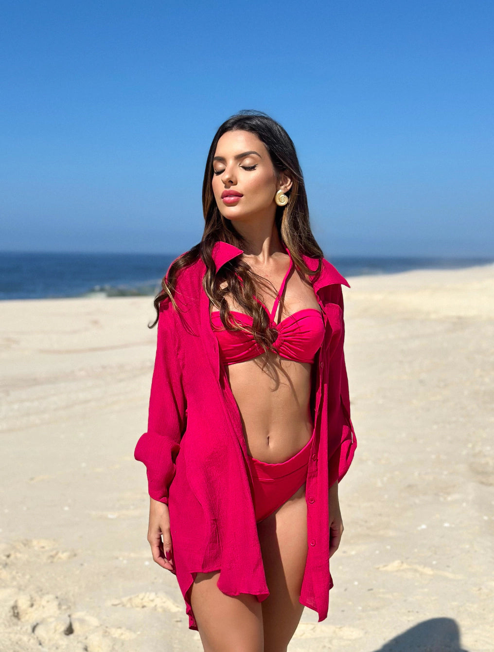 Soraya Beach Shirt | Marsala