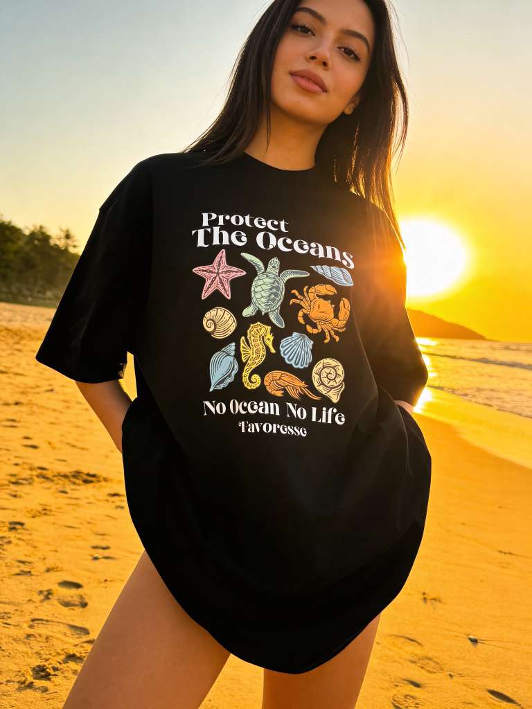 Women's Oversized T-Shirt - Protect the Ocean