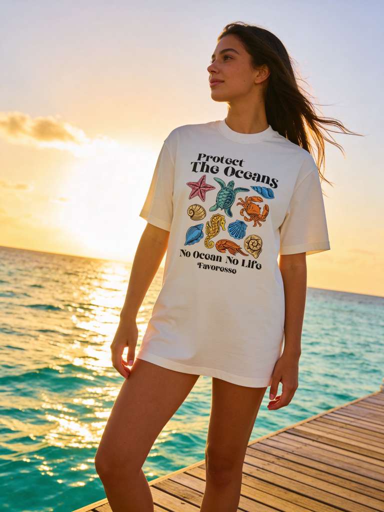 Women's Oversized T-Shirt - Protect the Ocean